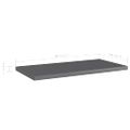 vidaXL Prídavné police 8 ks, lesklé sivé 40x20x1,5 cm, drevotrieska