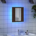 vidaXL LED zrkadlová skrinka hnedý dub 40x12x45 cm kompozitné drevo