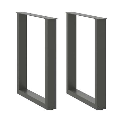 vidaXL Nohy k jedálenskému stolu v tvare U, 2 ks, antracitové, 60 x (72-73) cm, oceľ