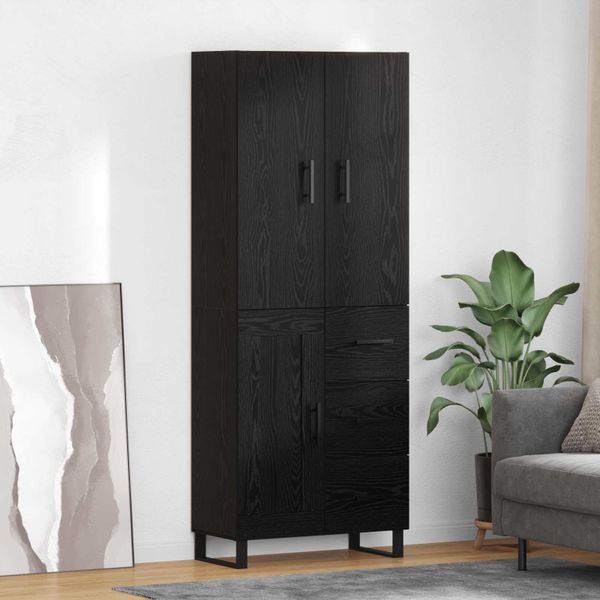vidaXL Highboard so zásuvkou 2 pcs Čierny dub 69,5 x 34 x 180 cm