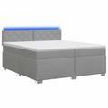 vidaXL Posteľ s boxspringom a matracom a LED Svetlosivá 200 x 200 cm