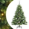 vidaXL Umelý vianočný stromček s 150 LED-i Zelená 150 cm PE a PVC