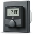 Homematic IP   Nástěnný termostat se senzorem vlhkosti a spínaným výstupem 230V – zápustná montáž, antracit   - HmIP-BW
