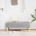 vidaXL lavička s vankúšom Oblá šedá 113 x 57 x 39 cm látka