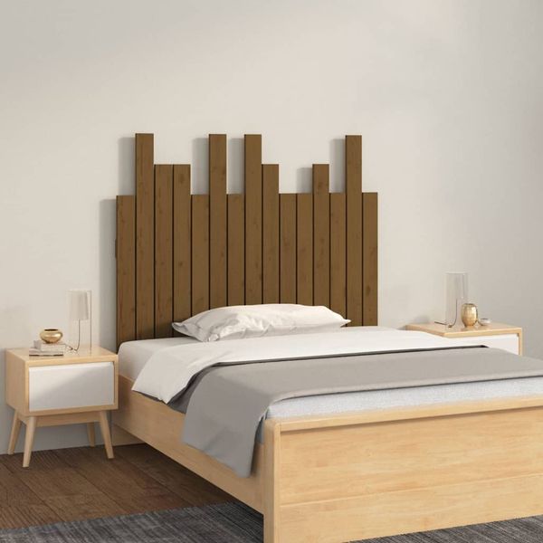vidaXL Nástenné čelo postele medovohnedé 95,5x3x80 cm masívna borovica