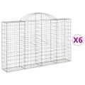 vidaXL Oblúkové gabionové koše 6 ks 200x30x120/140 cm pozink. železo