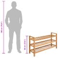 vidaXL Regál na topánky s 3 policami 100x27x60 cm, dubový masív