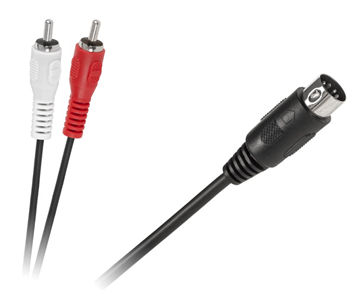Kábel DIN-2 x RCA 1,2 m, čierny Kabel DIN-2 x RCA 1,2m, černý