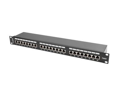 Lanberg patch panel 24 portov 1U 19'' CAT.6 ftp tiene čierny
