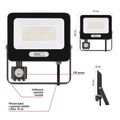 LED reflektor GLARO EMOS ZS2344B s pohybovým senzorom, 50 W, čierny, IP54, 5000 lm, neutrálna biela
