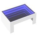 vidaXL Konferenčný stolík s nekonečnými LED biely 70x50x30 cm