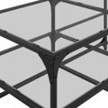 vidaXL Konferenčný stolík priehľadná sklenená doska 98,5x50x45 cm oceľ