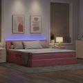vidaXL LED úložná posteľ s matracom Ružová 180 x 200 cm Zamat