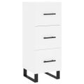 vidaXL Komoda biela 34,5x34x90 cm spracované drevo