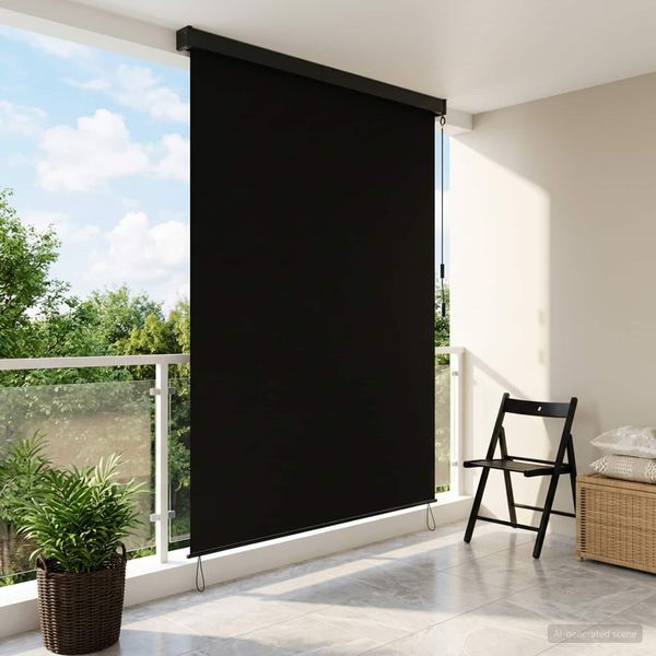 vidaXL Roleta Čierna 180 x 250 cm Textil a hliník