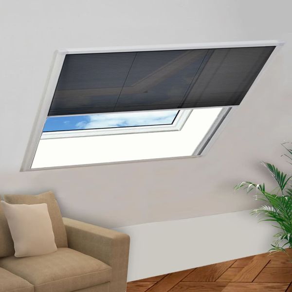 vidaXL Plisovaná okenná sieťka proti hmyzu s hliníkovým rámom, 120 x 120 cm