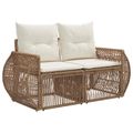 vidaXL Súprava záhradných pohoviek 13 ks Bežová a smotanovo biela