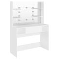 vidaXL Toaletný stolík s LED svetlami 100x40x135 cm MDF biely