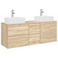 vidaXL Set kabinetov do kúpeľne 3 ks Dub sonoma 49,5 x 41 x 62,5 cm