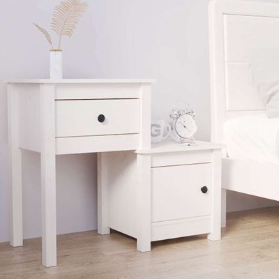 vidaXL Nočný stolík biely 79,5x38x65,5 cm masívne borovicové drevo