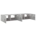 vidaXL TV nástenné skrinky s LED svetlami 2 ks betón. sivé 80x35x31 cm