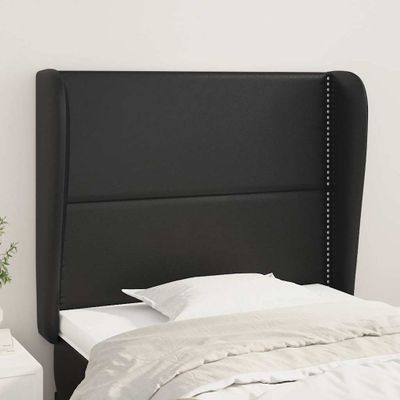 vidaXL Čelo postele so záhybmi čierne 103x23x118/128 cm umelá koža