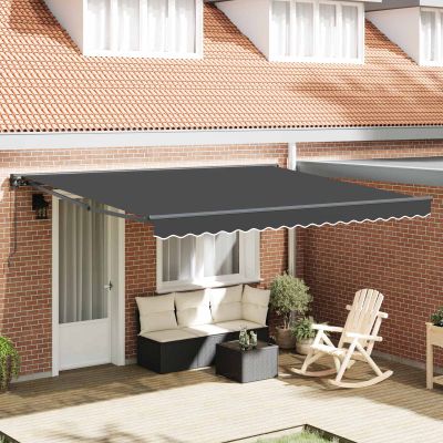 vidaXL Rám markízy Antracit 400 × 300 cm Polyester s PU povrchom