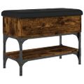 vidaXL Lavička na topánky dymový dub 62x32x45 cm kompozitné drevo