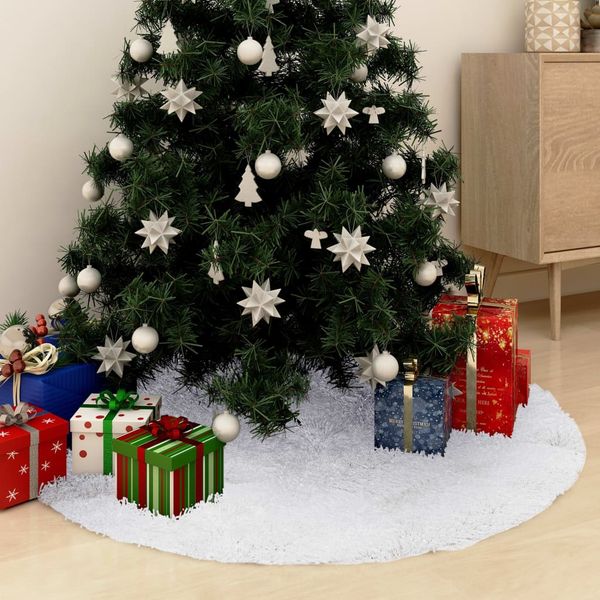 vidaXL Vianočná sukňa na stromček biela 90 cm umelá kožušina