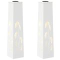 vidaXL Solárne LED svetlo na chodník 2 ks Teplá biela 18 x 18 x 80 cm