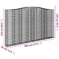 vidaXL Oblúkový gabionový kôš 25ks 400x30x220/240cm pozinkované železo