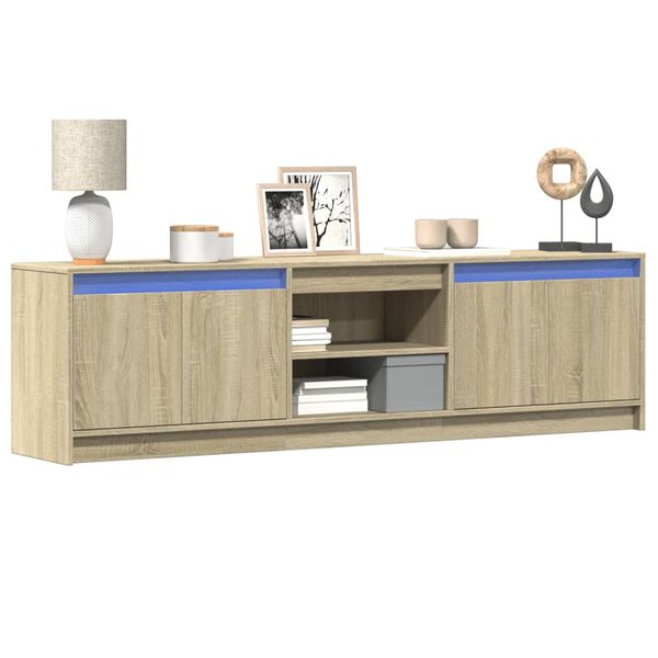 vidaXL TV stolík s LED dub sonoma 180x34x50 cm kompozitné drevo