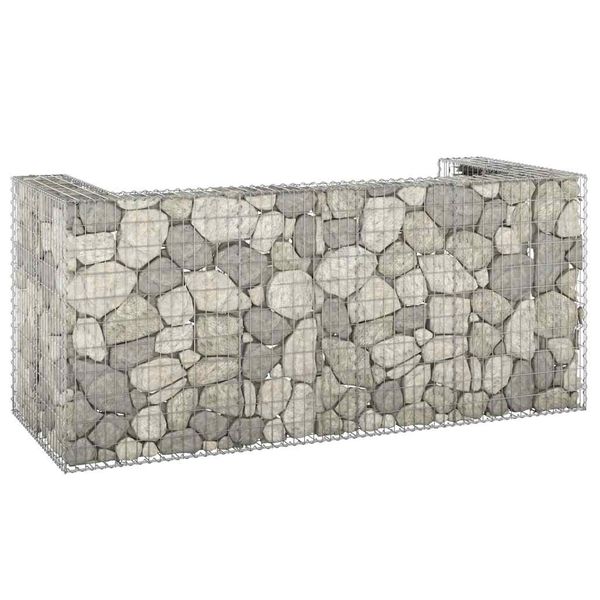 vidaXL Gabiónová stena na odpadkové koše, oceľ 254x100x110 cm