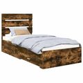 vidaXL Rám postele Dymový dub a striebro 75 x 190 cm Kompozitné drevo