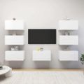vidaXL TV skrinky 7 ks, biele 30,5x30x60 cm, kompozitné drevo