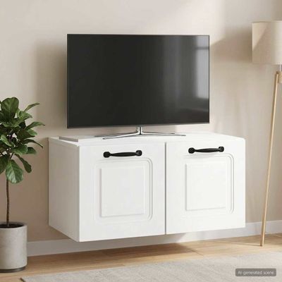vidaXL Nástenná TV skrinka Biela 59,5 x 31 x 30 cm Kompozitné drevo