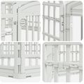 vidaXL 6 panelový psí výbeh 122 x 106,5 x 40 cm Plast Biela Skladací