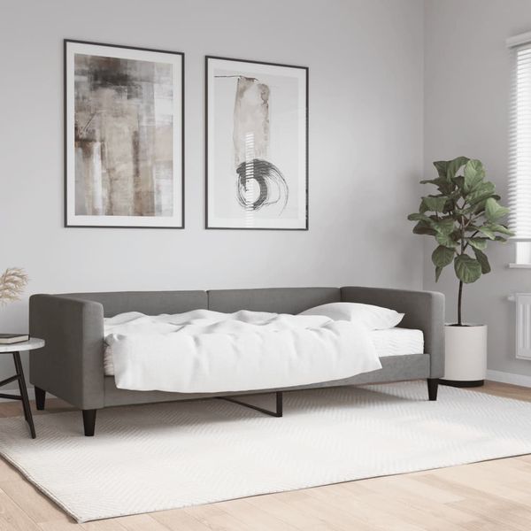 vidaXL Denná posteľ s matracom tmavosivá 90x190 cm látka