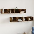 vidaXL Nástenné skrinky 2 ks dymový dub 99x18x16,5 cm kompozitné drevo