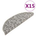 vidaXL Kobercové nášľapy na schody 15 ks sivé 65x21x4 cm