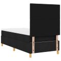 vidaXL LED box s pružinami s čelnou doskou Čierna 90 x 190 cm látka