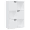 vidaXL Knižnica biela 60x27,5x88 cm drevotrieska