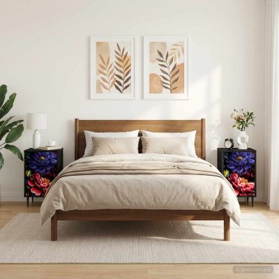vidaXL Nočný stolík KIEL 2 ks Čierny dub 36 x 33 x 61 cm