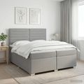 vidaXL Posteľ boxspring s matracom Svetlosivá 200 x 200 cm Látka