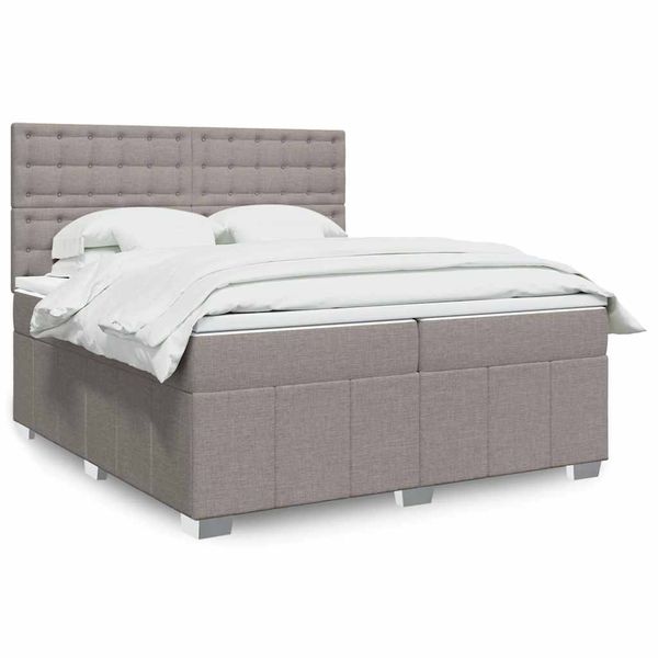 vidaXL Boxspring posteľ s matracom sivohnedý 200x200 cm látka