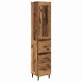 vidaXL Highboard Staré drevo 34,5 x 34 x 180 cm Kompozitné drevo