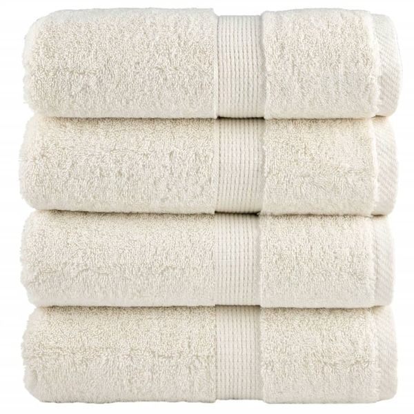 vidaXL Prémiové uteráky pre hostí SOLUND 4 ks krémové 30x50 cm 600 g/m²