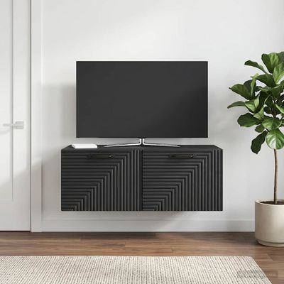 vidaXL Nástenná TV skrinka Čierna 78,5 x 41 x 30 cm Kompozitné drevo