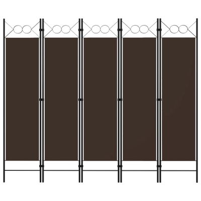 vidaXL Paraván s 5 panelmi, hnedý 200x180 cm