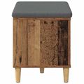 vidaXL Predsieňová lavica s vankúšom Staré drevo 60 x 38 x 46 cm